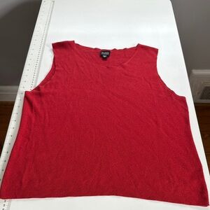 Eileen Fisher Red Sleeveless Knit Shell Top